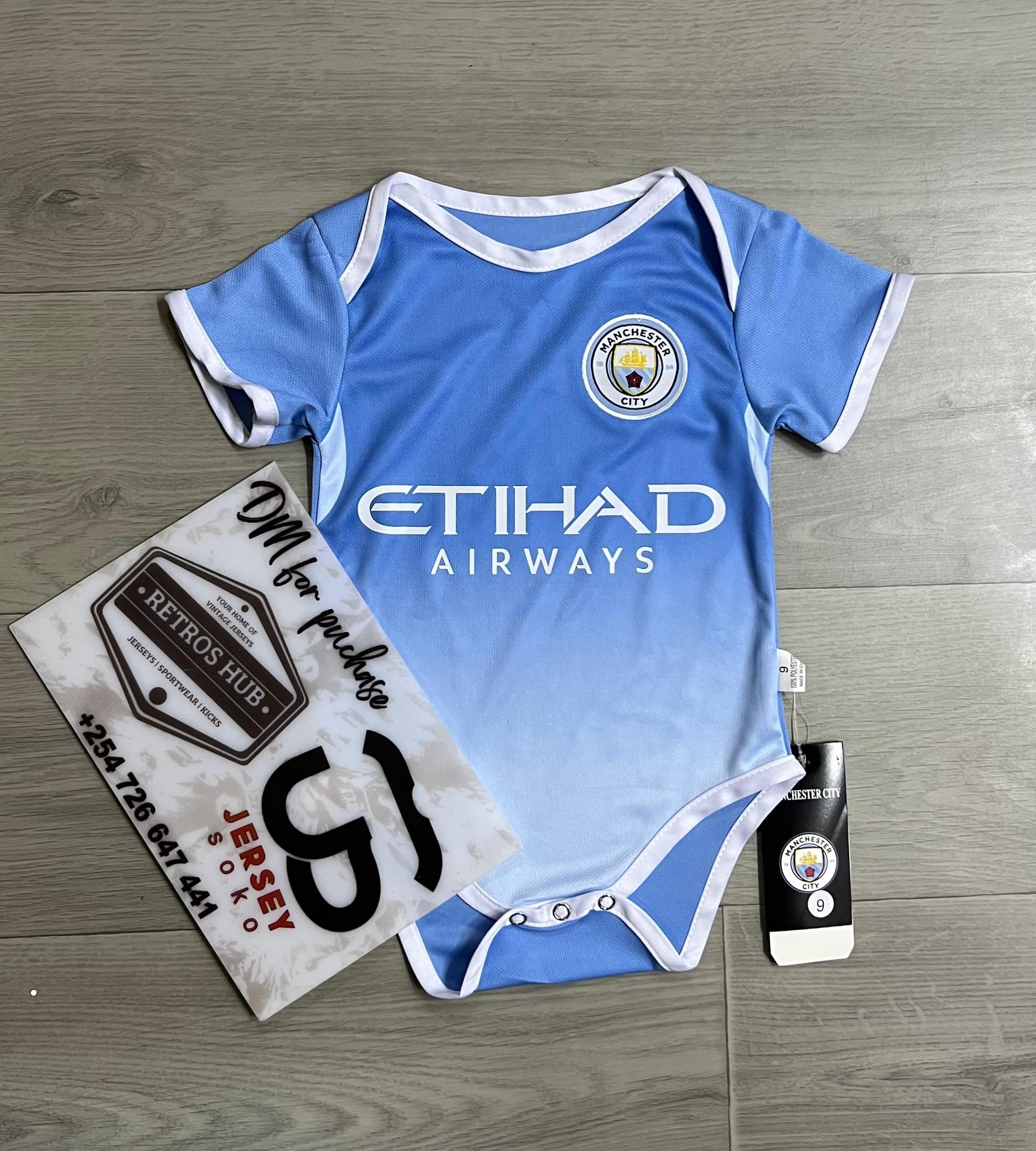 Manchester City FC Infant Baby Onesie / Bodysuit – Sky Blue Home Kit