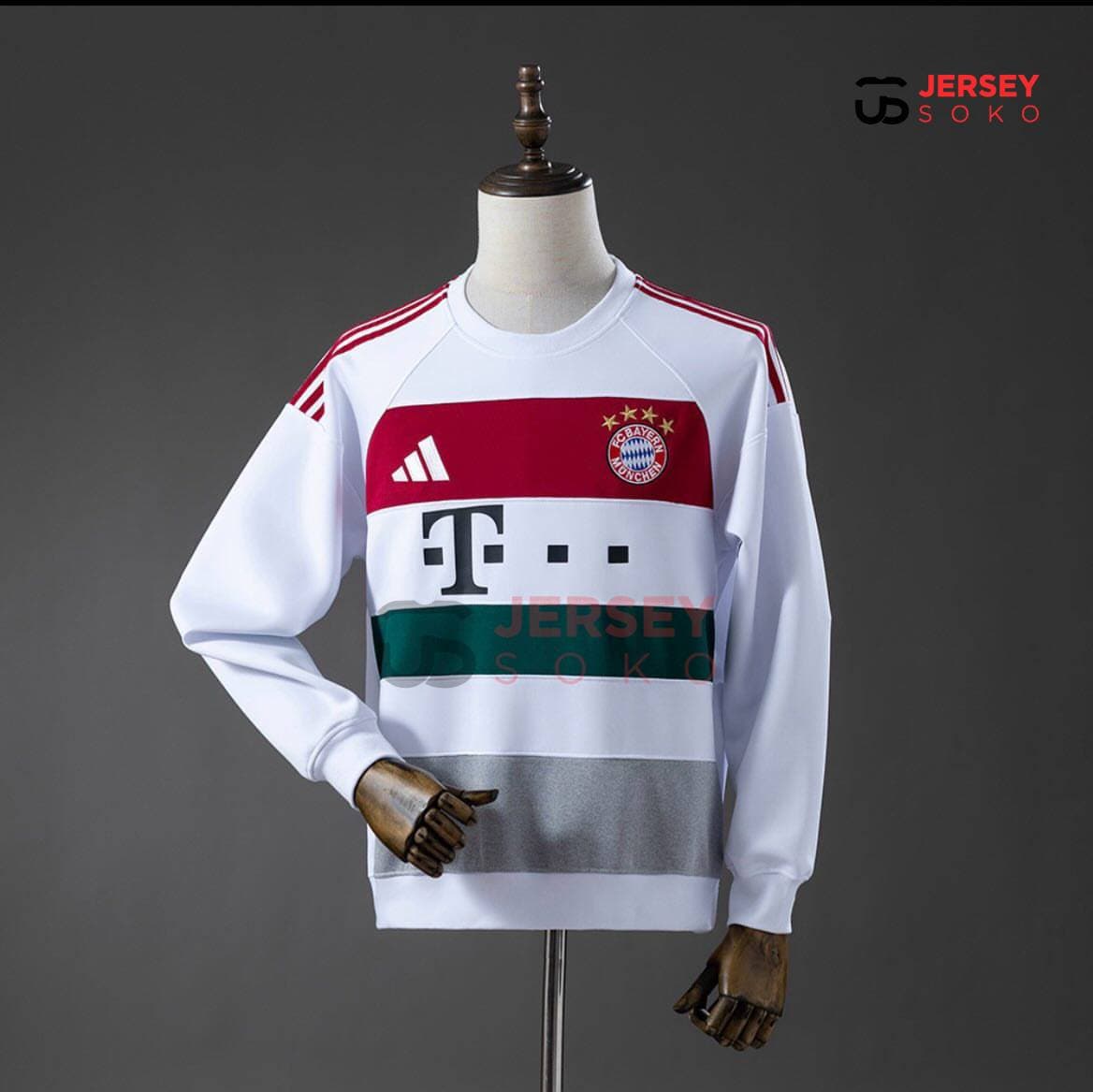 Adidas FC Bayern Munich Color-Block Crewneck Sweatshirt