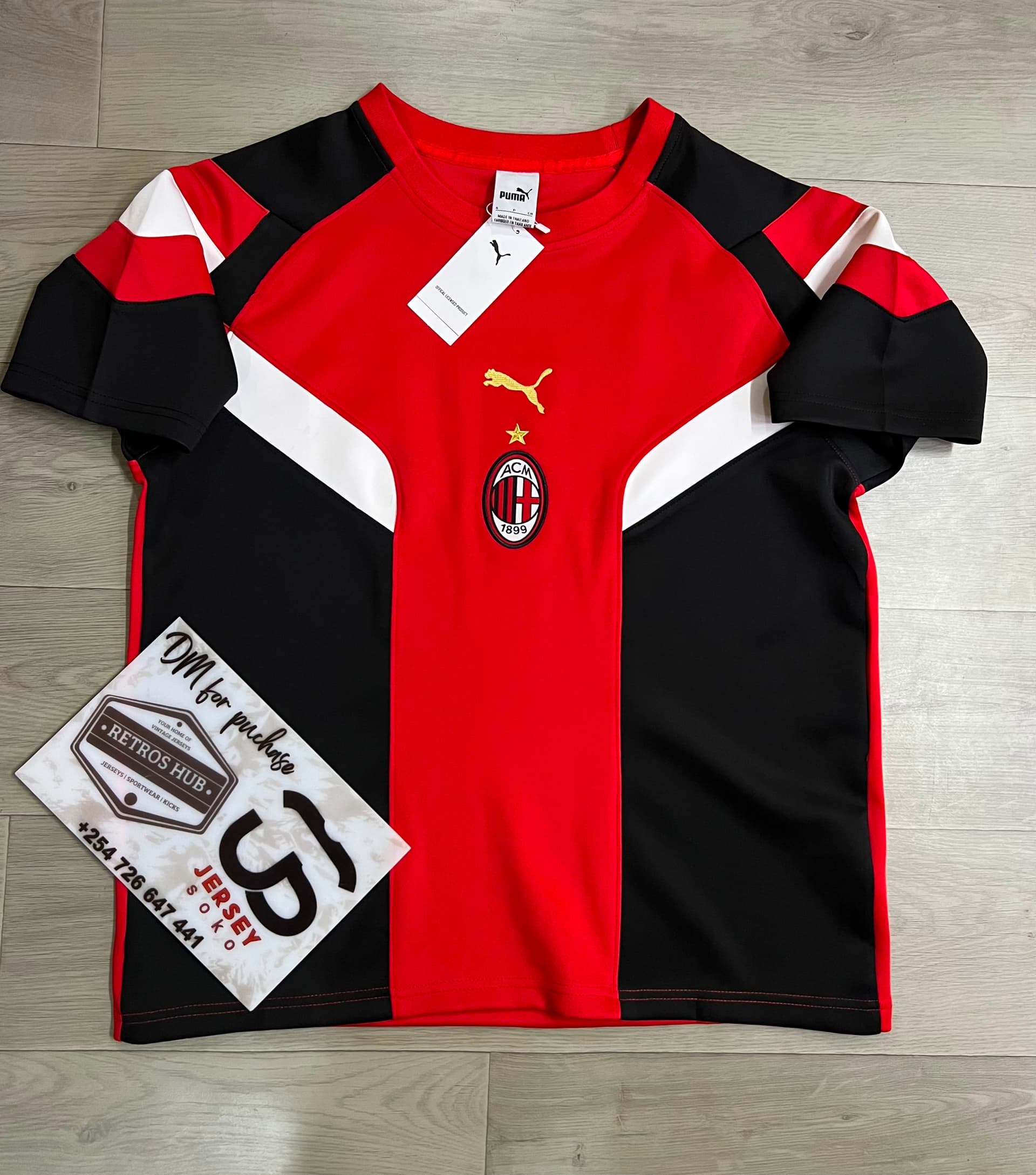 Puma AC Milan Color-Block Oversize Short-Sleeve Jersey