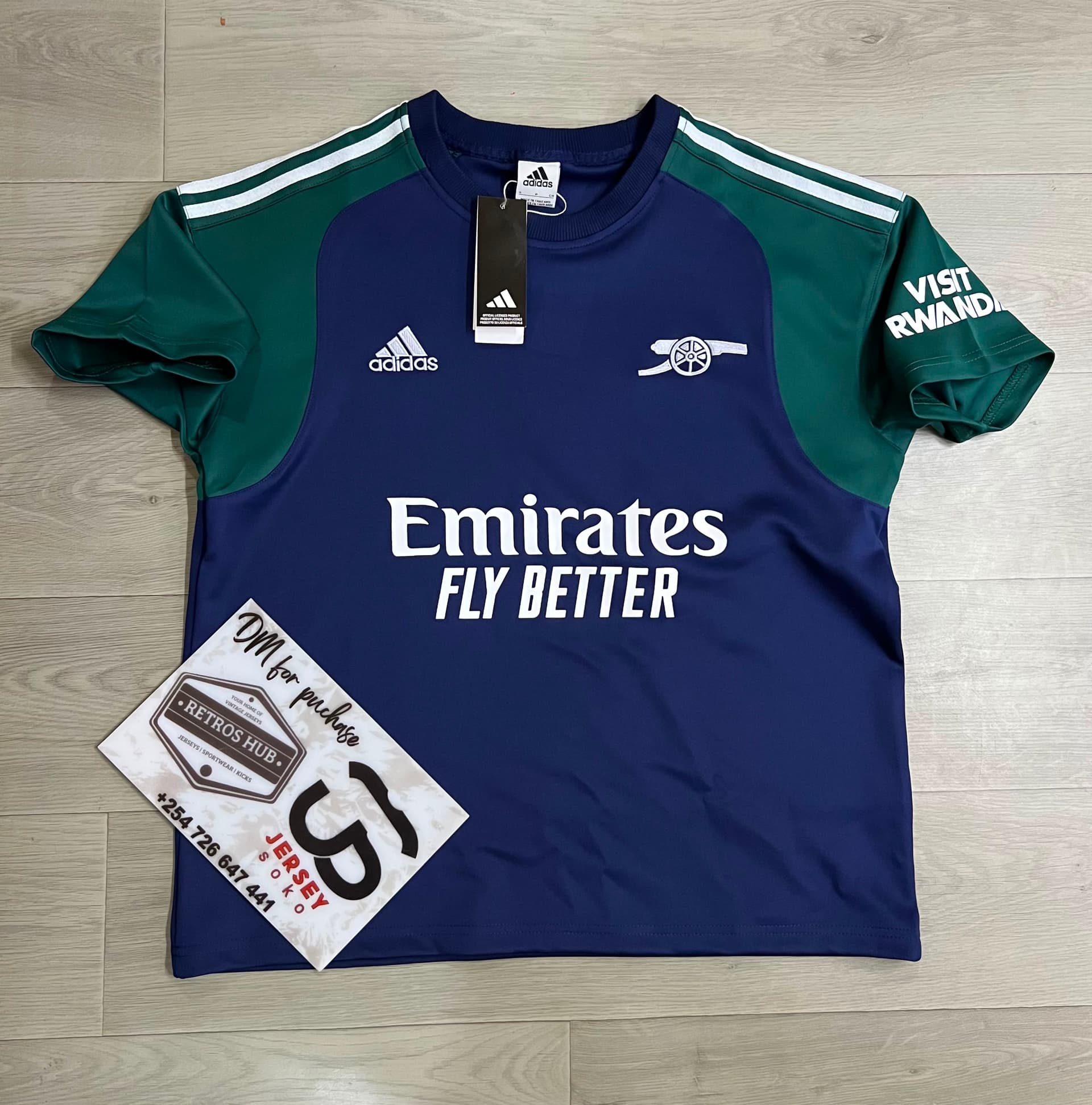 Adidas Arsenal FC Navy & Green Oversize Short-Sleeve Jersey